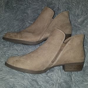 Faux Suede Tan Ankle Boots!